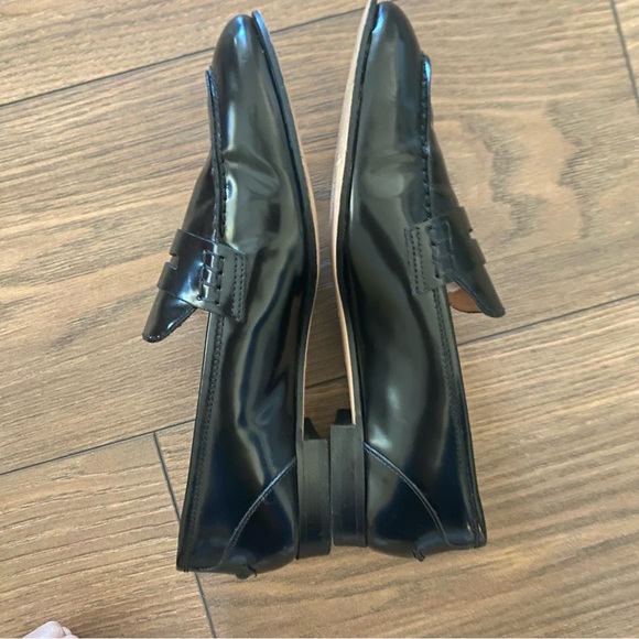 J.CREW Academy Penny Loafers Black Leather Size 7.5 Item J8501 - Picture 8 of 12